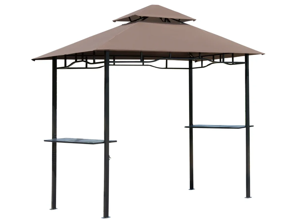 Grillpaviljong med hyllor 245x148x252 cm